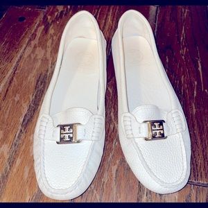 White Tory Burch drivers size 9 great for the holiday season